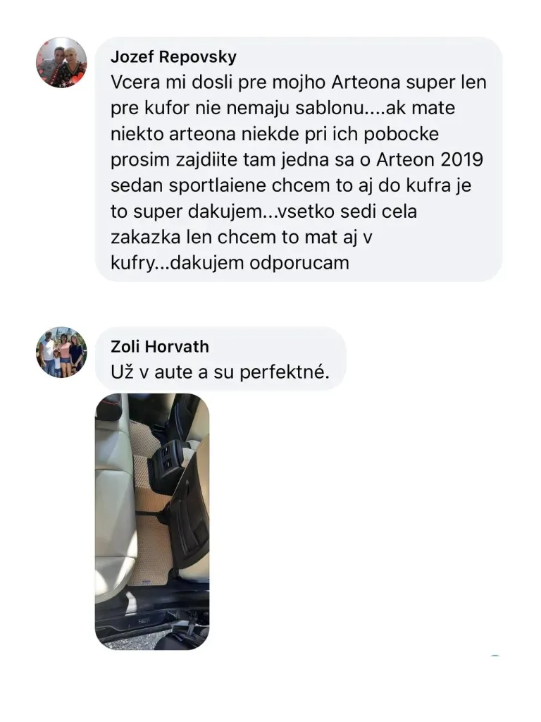 EVA autokoberce do interiéru auta na mieru